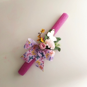 Λαμπάδα με πεταλούδα και λουλούδια - κορίτσι, λαμπάδες, για παιδιά, για ενήλικες, για εφήβους - 3