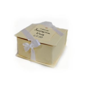 20 τμχ. Μπομπονιέρα γάμου κουτί με καρτελάκι ημερομηνία και ονόματα 7cmΧ3,5cm - γάμου - 2
