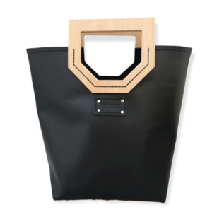 Χειροποίητη Δερμάτινη γυναικεία τσάντα χειρός –KA202 - δέρμα, ξύλο, all day, χειρός, tote