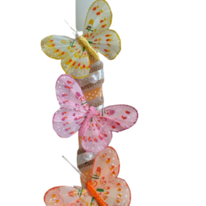 Αρωματική λευκή λαμπάδα με πεταλούδες - κορίτσι, λαμπάδες, για παιδιά, για εφήβους, για μωρά