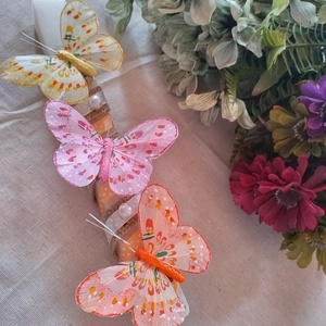 Αρωματική λευκή λαμπάδα με πεταλούδες - κορίτσι, λαμπάδες, για παιδιά, για εφήβους, για μωρά - 5