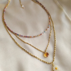 Colorful beads choker| πολύχρωμο τσόκερ με ημιπολύτιμες χάντρες νεφρίτη - ημιπολύτιμες πέτρες, επιχρυσωμένα, τσόκερ, κοντά, ατσάλι - 5