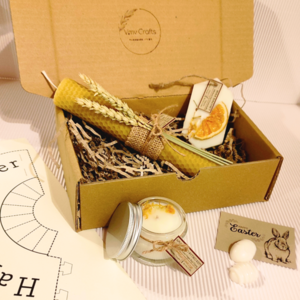 Πασχαλινό Gift Box με Φυτική Λαμπάδα & Κεριά I - κορίτσι, λουλούδια, λαμπάδες, για ενήλικες, για εφήβους - 3