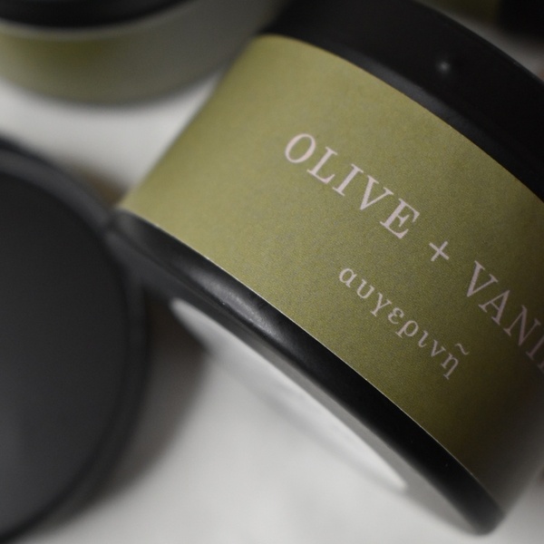 Olive+Vanilla Κερί Σόγιας σε μεταλλικό δοχείο 100ml - κερί, vegan κεριά