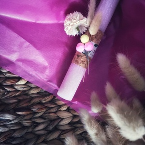 Αρωματική λαμπάδα με φυσικά άνθη "bunny tales" - κορίτσι, λουλούδια, λαμπάδες, για ενήλικες, για εφήβους - 3