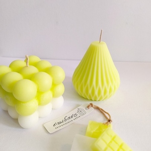 ΣΕΤ δώρου- χειροποίητα αρωματικά κεριά Bubbles και Origami - αρωματικά κεριά