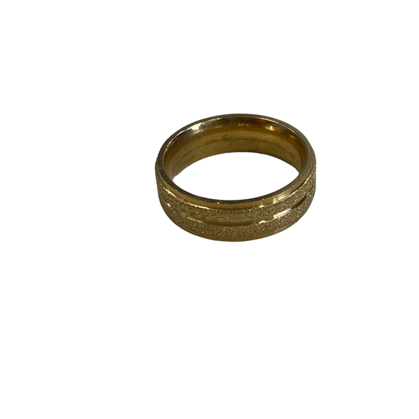 Ατσάλινο δαχτυλίδι ανάγλυφο σε χρυσή απόχρωση - γεωμετρικά σχέδια, ατσάλι, σταθερά, φθηνά