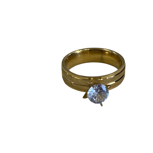 Ατσάλινο μονόπετρο με δαχτυλίδι με ανάγλυφες λεπτομέριες - ημιπολύτιμες πέτρες, ατσάλι, σταθερά, φθηνά