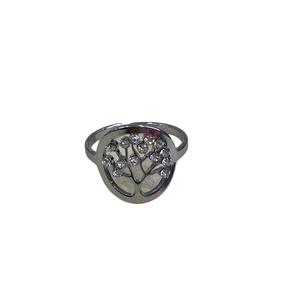 Ατσάλινο δαχτυλίδι με δέντρο ζωής - ημιπολύτιμες πέτρες, ατσάλι, αυξομειούμενα, φθηνά