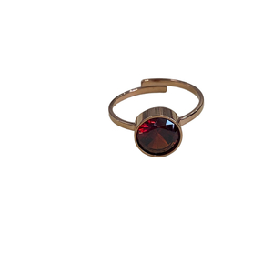 Ατσάλινο ροζ χρυσό δαχτυλίδι με κόκκινη πέτρα - ημιπολύτιμες πέτρες, ατσάλι, αυξομειούμενα, φθηνά