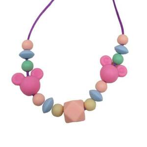 Κολιέ θηλασμού - οδοντοφυΐας με ροζ Mickey - βρεφικά, κοσμήματα, δώρα για μωρά, μασητικό, κολιέ θηλασμού