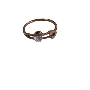 Ατσάλινο δαχτυλίδι ροζ χρυσό με ζιργκόν - ημιπολύτιμες πέτρες, ατσάλι, σταθερά, φθηνά