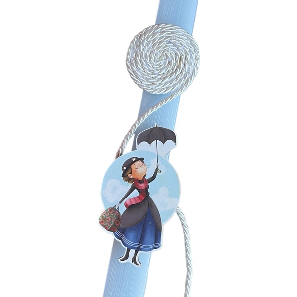 Λαμπάδα αρωματική Mary Poppins γαλάζια, 32 εκ. - κορίτσι, λαμπάδες, για παιδιά, για ενήλικες, για εφήβους - 3
