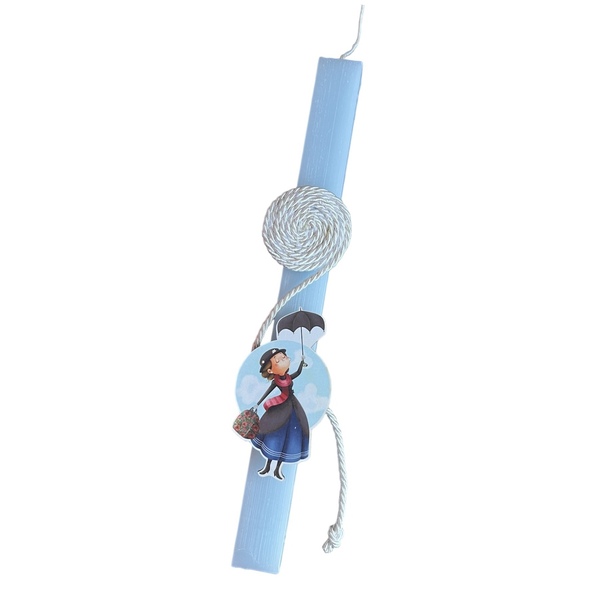 Λαμπάδα αρωματική Mary Poppins γαλάζια, 32 εκ. - κορίτσι, λαμπάδες, για παιδιά, για ενήλικες, για εφήβους - 4
