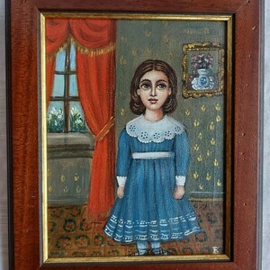 Κοριτσι με μπλε φορεμα - πίνακες ζωγραφικής