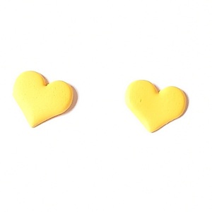 Κίτρινες καρδιές. - πηλός, καρφωτά, μικρά, ατσάλι, καρφάκι
