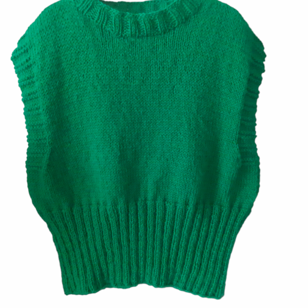.Πλεκτό αμάνικο sweater - μαλλί, ακρυλικό - 3