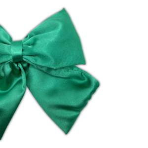 Emerald satin bow - ύφασμα, φιόγκος, για τα μαλλιά, hair clips - 3
