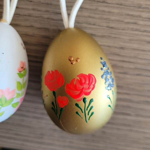 Αυγουλάκια διακοσμητικά, ζωγραφισμένα στο χέρι - λουλούδια, διακοσμητικά - 3