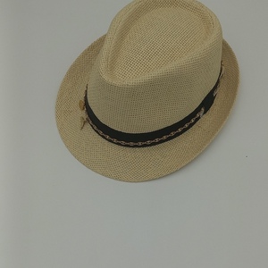 Ψάθινο καπέλο με ατσάλινη αλυσίδα - ψάθινα - 2