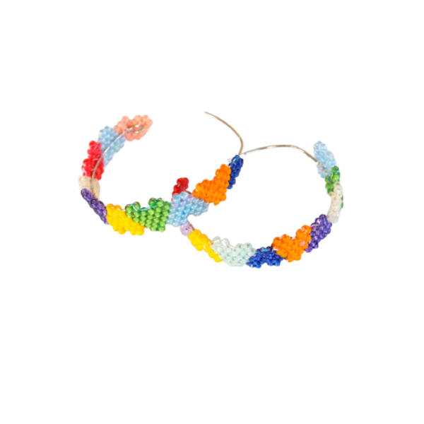 Βραχιόλι miyuki με πολύχρωμες Καρδιές - καρδιά, χάντρες, miyuki delica, χεριού, αυξομειούμενα - 5