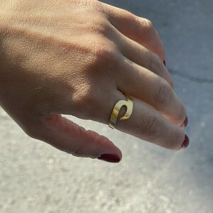 Χειροποίητο δαχτυλίδι με σχέδιο κύμα αυξομειούμενο - επιχρυσωμένα, αλπακάς, γεωμετρικά σχέδια, αυξομειούμενα, φθηνά - 4