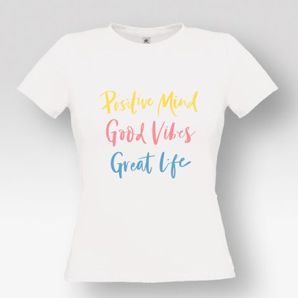 T-shirt γυναικείο λευκό "Positive mind" - γυναικεία