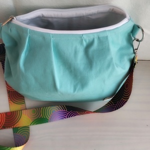 τσάντα χιαστί / ώμου με πολύχρωμο ιμάντα-Αντίγραφο - ύφασμα, clutch, χιαστί, all day - 4