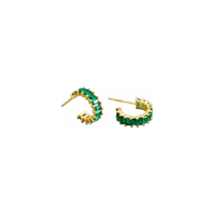 Χειροποίητα σκουλαρίκια από Ασήμι με πράσινα ζιρκόν|Green - ασήμι, ημιπολύτιμες πέτρες, κρίκοι, καρφάκι, φθηνά - 2