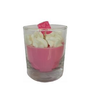Κερί strawberry milkshake 190γρ σε γυάλινο ποτήρι - αρωματικά κεριά