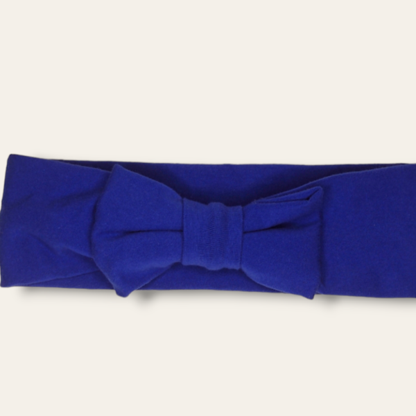 Χειροποίητη υφασμάτινη ελαστική βρεφική κορδέλα με φιογκάκι σε navy blue χρώμα - βρεφικά, για παιδιά, αξεσουάρ μαλλιών