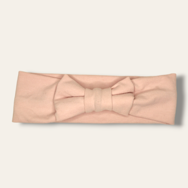 Χειροποίητη υφασμάτινη ελαστική βρεφική κορδέλα με φιογκάκι σε ανοιχτό ροζ χρώμα - για παιδιά, αξεσουάρ μαλλιών