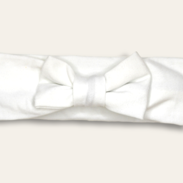 Χειροποίητη υφασμάτινη ελαστική βρεφική κορδέλα με φιογκάκι σε λευκό χρώμα - για παιδιά, αξεσουάρ μαλλιών