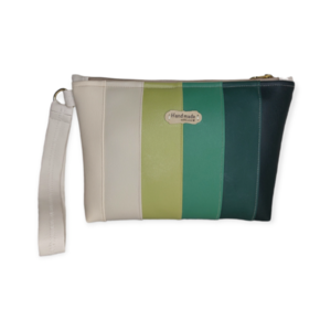 Clutch bag δερματίνη, color block Green, δύο όψεων 25*17*5 cm - clutch, δερματίνη, χειρός, δώρα για γυναίκες, μικρές