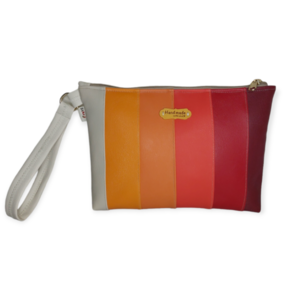 Clutch bag δερματίνη, color block Red, δύο όψεων 25*17*5 cm - clutch, δερματίνη, χειρός, δώρα για γυναίκες, μικρές