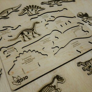 Εκπαιδευτικό παζλ με δεινόσαυρους - δεινόσαυρος, ξύλινα παιχνίδια