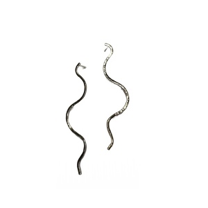 Σκουλαρίκια επάργυρα καρφωτά abstract - ορείχαλκος, ασήμι 925, επάργυρα, κρεμαστά, καρφάκι