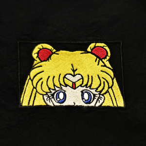 Πάνινη τσάντα Tote Bag με κέντημα Sailor Moon - ύφασμα, ώμου, all day, tote, πάνινες τσάντες - 2