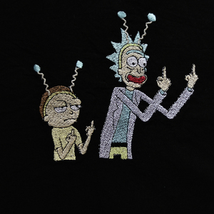 Πάνινη τσάντα Tote Bag με κέντημα Rick and Morty - ύφασμα, ώμου, all day, tote, πάνινες τσάντες - 2