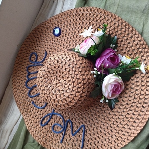 Καπέλο διακοσμημένο με λουλούδια για εσωτερικό ή εξωτερικό χώρο - στεφάνια - 2