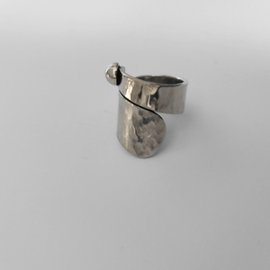 Χειροποίητο αντρικό ή γυναικείο φαρδύ σεβαλιέ δαχτυλίδι από αλπακά - chevalier, αλπακάς, boho, σταθερά - 2