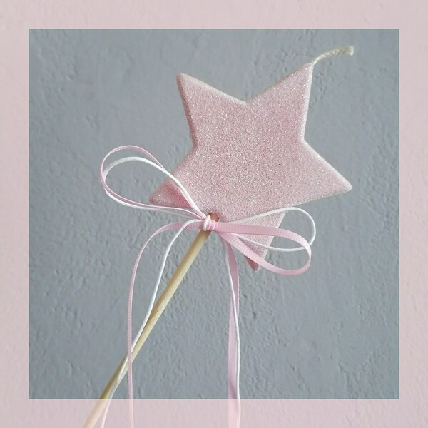 Λαμπάδα αστέρι ραβδί με glitter - κορίτσι, για παιδιά, πριγκίπισσες, νεράιδες - 4