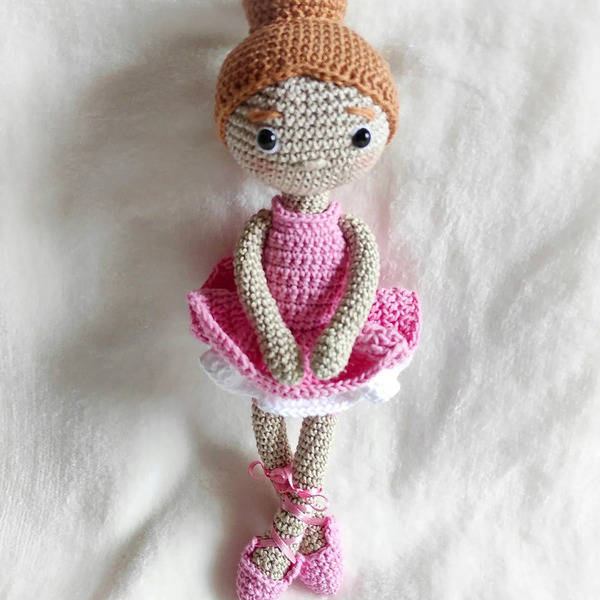 Χειροποίητη πλεκτή κούκλα μπαλαρίνα - crochet, μπαλαρίνα, λούτρινα, amigurumi - 2