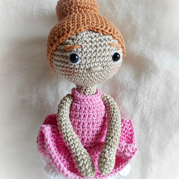 Χειροποίητη πλεκτή κούκλα μπαλαρίνα - crochet, μπαλαρίνα, λούτρινα, amigurumi - 3