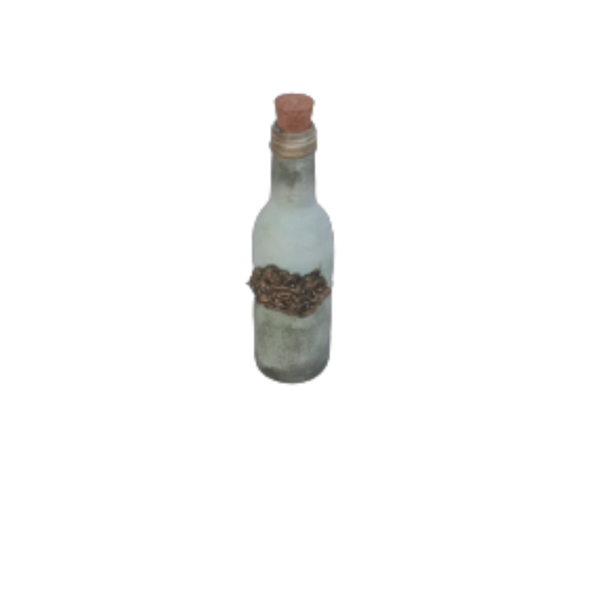 Γυάλινο διακοσμητικό μπουκάλι με μοτίφ λουλούδι - γυαλί, διακοσμητικά, γύψος - 3