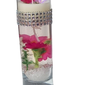 Αρωματικό κερί σε ποτήρι με ζελέ κερί και κερί σόγιας, διακοσμητικό - αρωματικά κεριά, διακοσμητικά, γυάλινα διακοσμητικά - 3