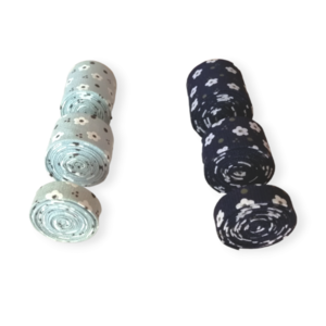 Σετ με 6 κορδέλες/Σχέδιο Άσπρες Μαργαρίτες/1-3 cm/Γαλάζια&Σκούρο Μπλε/1 μέτρο - διακοσμητικά, υλικά κοσμημάτων, υλικά κατασκευών, καρτελάκια - 5