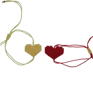 μακραμέ βραχιόλια σε σχήμα καρδιάς - καρδιά, μακραμέ, κορδόνια, χεριού, αυξομειούμενα - 2