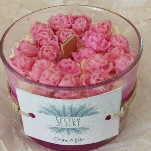 Τhe "Tiny Roses" candle - αρωματικά κεριά, κερί σόγιας - 2
