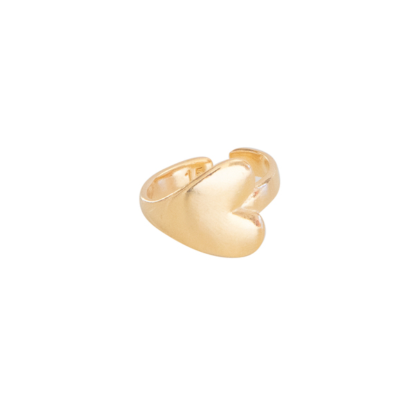 Δαχτυλίδι Αυξομειούμενο Επίχρυσο ''Side Heart'' - chevalier, επιχρυσωμένα, ορείχαλκος, καρδιά, αυξομειούμενα